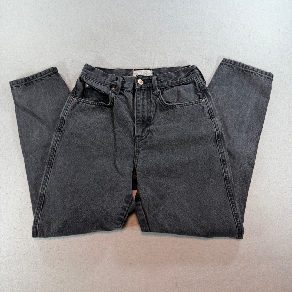 We The Free Free People High Rise Mom Jeans Faded Black Size 26